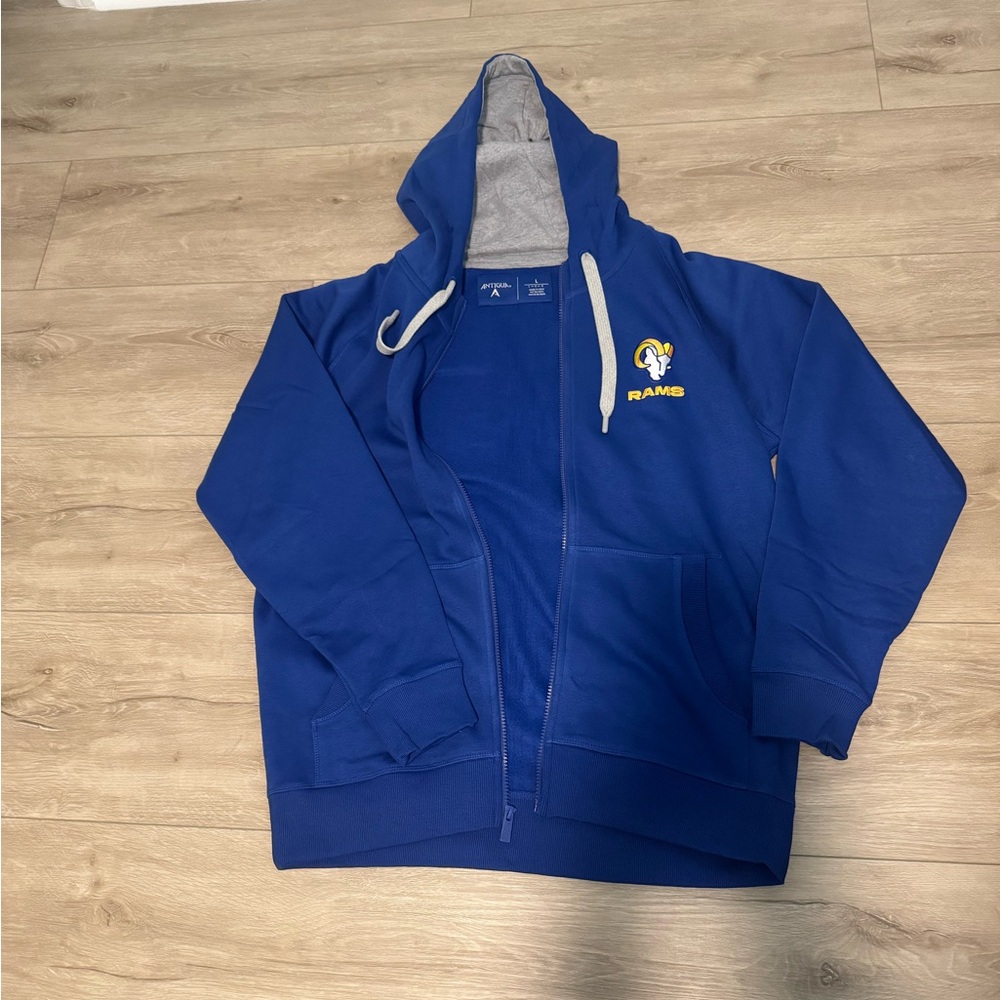 Antigua Blue Hooded Zip-Up Jacket